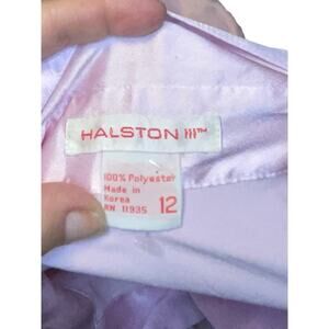 HALSTON VINTAGE WOMENS PETAL PINK BUTTON DOWN SHIRT WITH SHOULDER PADS NO FLAWS